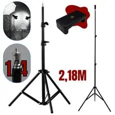 Tripé 2,18m Alto Celular Camera Ring Light Retratil Suporte