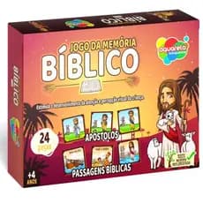 Jogo da Memória em Madeira Infantil Bíblico - Brinquedo Educativo