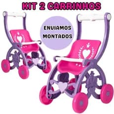 Kit 2 Carrinho De Boneca Brinquedos Bebe Menina Infantil Luxo Carrinho De Boneca Passeio Luxo Bebê Reborn
