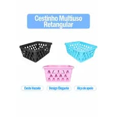 Kit 10 Cestos Multiuso Organizador Pequeno 16x12x6Cm Cores Cestinha Organizadora Bebe