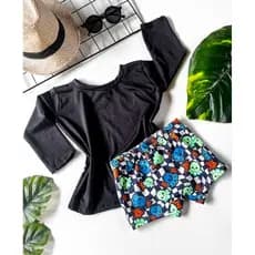 Conjunto Infantil Menino Moda Praia Sunga Camiseta Térmica UV