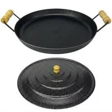Disco Chapa de Arado 52 cm de Alça a Alça Grande com Borda Alta Grande Com ou Sem Tampa Frigideira Bifeira