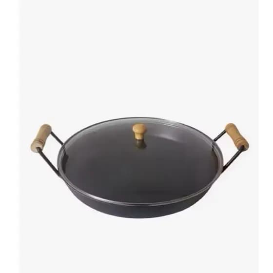 Disco de Arado Médio Borda 5 Cm de Profundidade Tampa de Vidro ou de Alumínio 33 CM Frigideira Bifeira Chapa