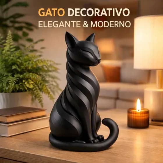Gato Decorativo Pequeno 11cm | Enfeite Moderno para Casa ou Presente