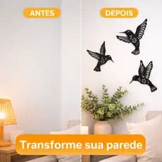 Kit 3 Pássaros Decorativos de Parede – Transforme sua Decoração com Estilo