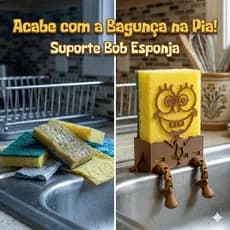 Suporte Porta Esponja Bob Esponja Cozinha Organizador Pia Divertido Criativo