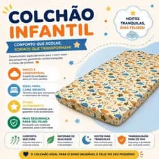 Colchão Baby  Infantil 130x70 Berço Padrão Espuma D18