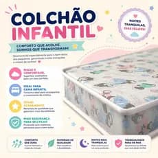 Colchão Infantil Impermeável Probel1,30x70 e 1,30x60 Confortável Espuma