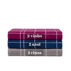 Kit 6 Pano de Prato Grande Copa Atoalhado Felpudo Chef Listrado 100% Algodão Ótima Absorção