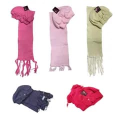 Kit 02 Touca + Cachecol Infantil Lã Liso Menina Kids Girl