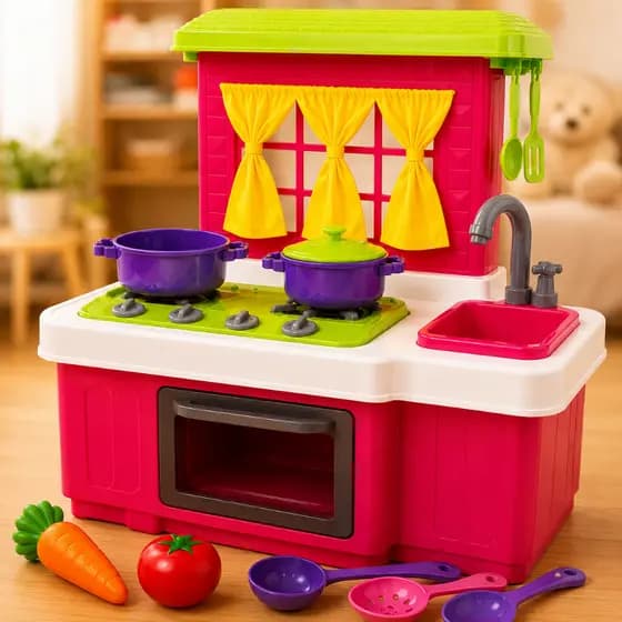 Cozinha Infantil Bella Cucina Kids™ Com Fogão Forno Pia Panelinhas e Acessórios