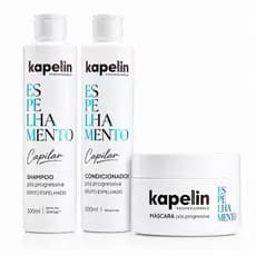 Kit de Tratamento Cabelo Pós Progressiva Espelhamento Capilar Shampoo Condicionador E Máscara