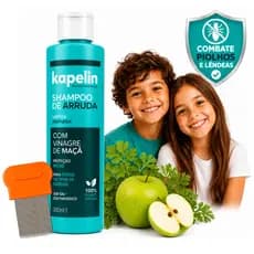Shampoo De Arruda Para Piolho E Lêndeas + Pente Fino De Aço Inox Kapelin Professionale