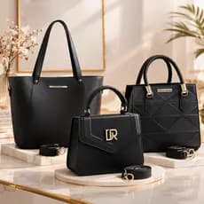 Kit 3 Peças Bolsa Feminina Sacola Grande Espaçosa + Média Alça de Ombro + Pequena Tendência Promoção
