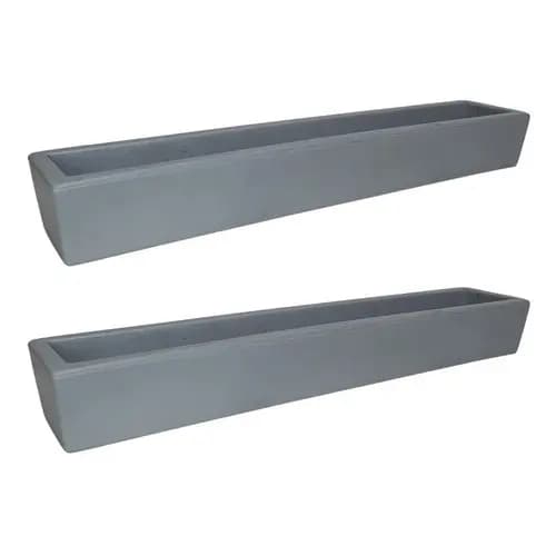 Kit 2 Jardineiras de Planta Cinza 80x15 Floreira Polietileno