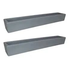 Kit 2 Jardineiras de Planta Cinza 80x15 Floreira Polietileno