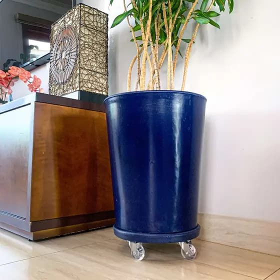 Vaso Decorativo Redondo De Polietileno Para Plantas E Flores 43x36