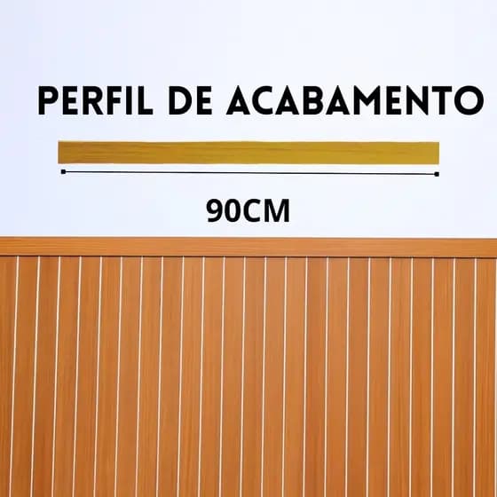 Perfil de Acabamento Painel Ripado MDF - Placas com 90cm x 3,3cm - Freijó - Castanho