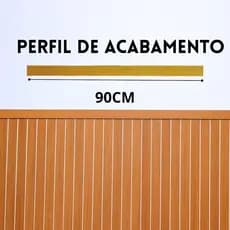 Perfil de Acabamento Painel Ripado MDF - Placas com 90cm x 3,3cm - Freijó - Castanho