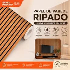 Papel de Parede Quarto Sala Madeira Ripado Lavável Autocolante
