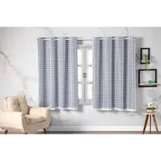 Cortina Blackout prata com Voil Xadrez 2,00 m x 1,40 m - Varios Cores - Envio Imediato