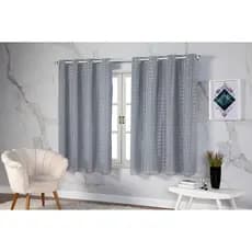 Cortina Com Blackout 2,00m x 1,40m PVC c/ Tecido Voil Xadrez Varias Cores Janela Quarto Sala