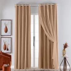 Cortina com Blackout PVC com Tecido Voil 4,00 metros 4,00 m x 2,50 m Varias Cores