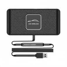 Tapete Carregador Sem Fio De Carro De 15W Almofada De Silicone Para Carregadores Telefônicos Suporte De Telefone De