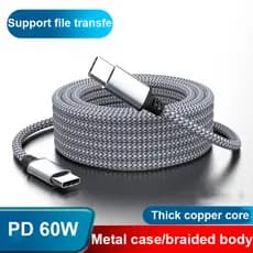 Cabo De Dados Longo 3M 5M 8M 60W Tipo C Para Carregador Rápido PD USB Monitor De Câmera De Mesa Smartphone