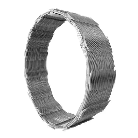 Cerca Concertina Perimetral Simples 45cm Galvalume Rende 10m, Lâmina de 28mm, 40 Voltas
