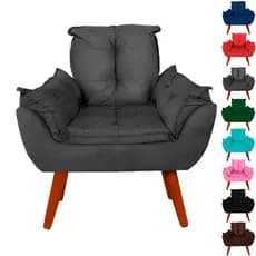Poltrona Cadeira Opalla Suede Varias Cores Pés Palitos Para Recepções Escritório e Sala