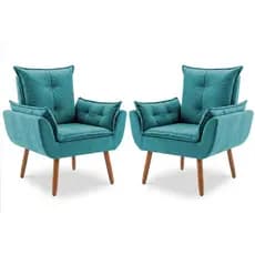 02 Poltronas Decorativa para Sala de Estar Cadeiras para Recepção Manicure Escritório Sala De Espera