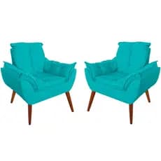 02 Poltronas Decorativa para Sala de Estar Cadeiras para Recepção Manicure Escritório Sala De Espera