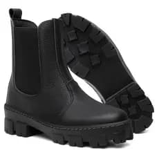 Bota Chelsea Coturno Elástico Tratorada Feminina Plataforma Blogueira Confortável Inverno Ever Way