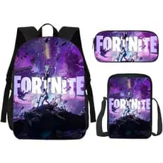 Kit Volta as Aulas Mochila Escolar, Estojo E Lancheira Game Infantil Jogo Fortnite