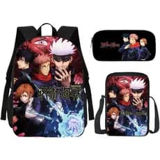 Kit Volta as Aulas Mochila Escolar, Estojo E Lancheira Infantil Jujutsu Kaisen