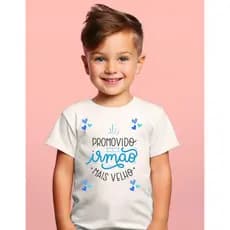 Camiseta Infantil “Promovido a Irmão Mais Velho” – Chegada do Novo Bebê