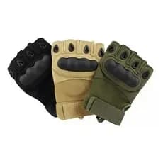 Luvas Microfibra Tática Militar Esportes Airsoft Meio Dedo