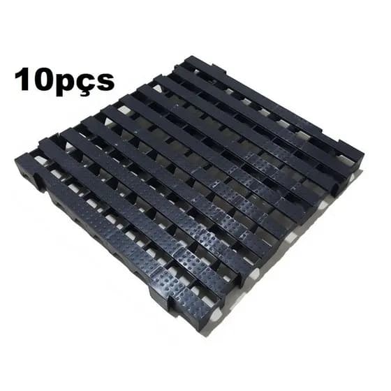 10pcs Pallet Palete Estrado Plástico 50x50cm Preto