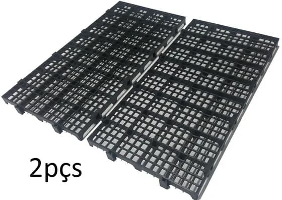 2pçs Estrado Plastico Preto 50x25x2,5cm - Pallet Palete