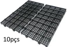 10pçs Estrado Plastico Preto 50x25x2,5cm - Pallet Palete
