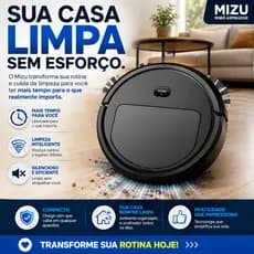 Aspirador robô compacto recarregável com alta sucção MIZU