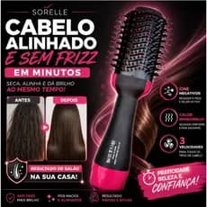 Escova Secadora de Cabelo 3 Velocidades Com Íons Anti Frizz Modeladora Profissional