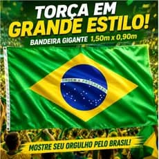 Bandeira do Brasil Copa do Mundo Grande 1,50m x 0,90m