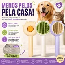 Escova para Pet - Rasqueadeira Pente Tira Pelos Mortos - (Cores Sortidas)
