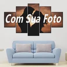 Kit Quadros Decorativo Mosaico 115x60 Personalizado Alta Resolução MDF Familia Casal Sala Quarto