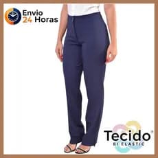 Calça Social Feminina Uniforme Com Elastano Recepcionista Escritório