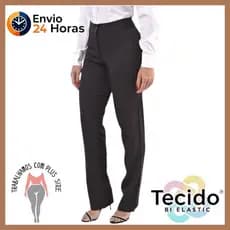 Calça Social Feminina  Para Uniforme De Escritório Em Two Way Com Elastano