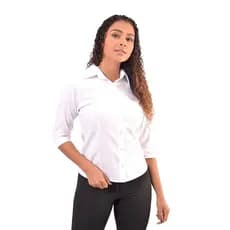 Camisete Manga 3/4 Camisa Social Executiva Feminina Gabardine