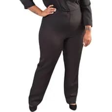 Calça Social Feminina Plus Size Cintura Média Moda Casual Uniforme Profissional